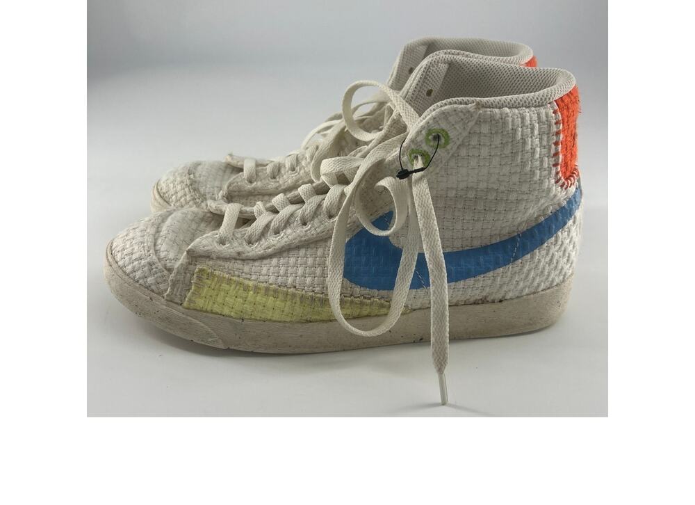 Nike Blazer Mid 77" Next Hemp Sneakers Womens Size 10 Woven White Orange Blue